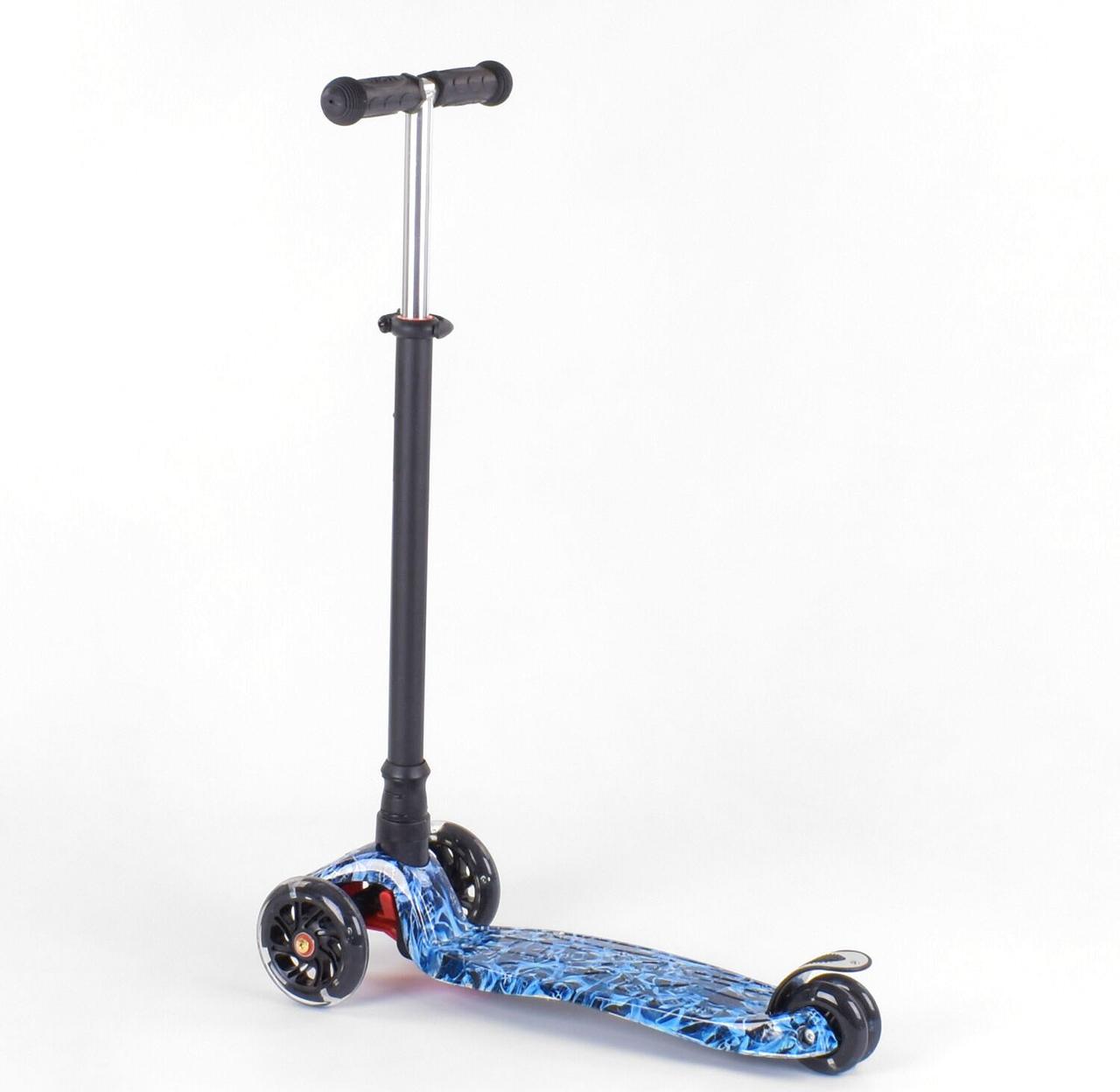 Best Scooter Maxi дитячий триколісний самокат з світяться колеса ( синя абстракція)
