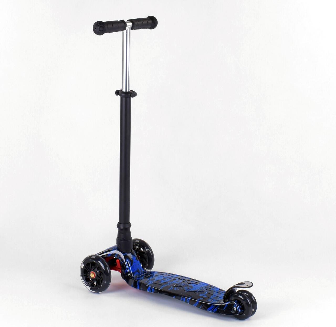 Best Scooter Maxi дитячий триколісний самокат з світяться колеса (синя абстракція)