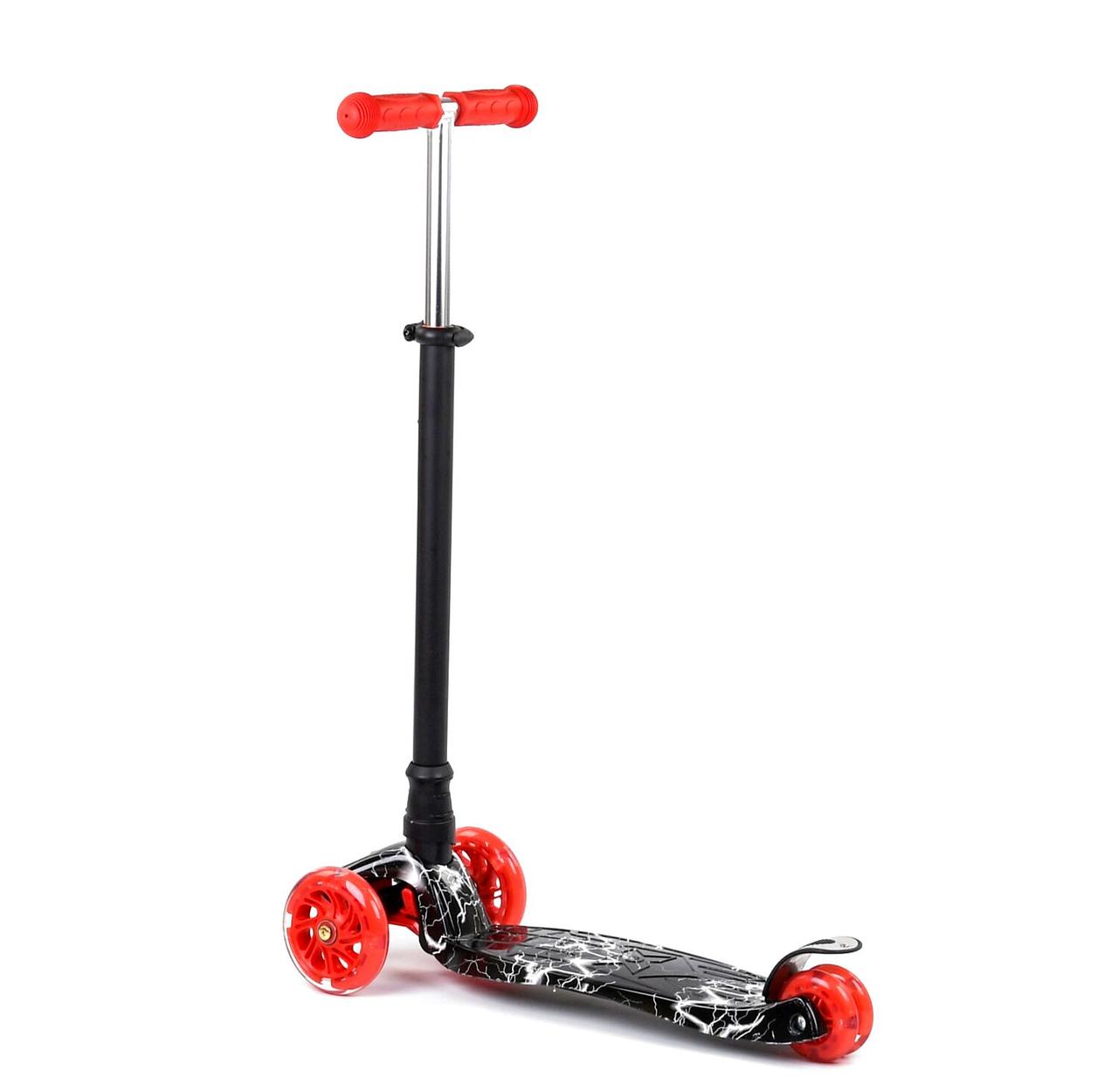 Best Scooter Maxi дитячий триколісний самокат з світяться колеса (блискавка біла)