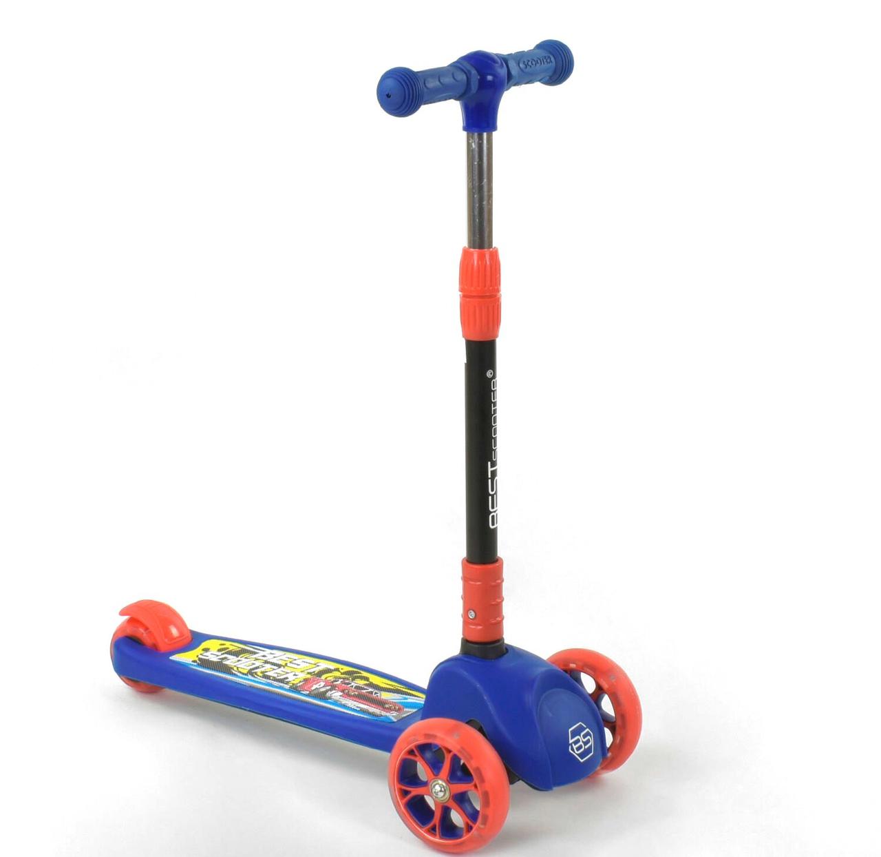 Best Scooter дитячий складаний триколісний самокат з світяться колесами і дисками (автомобіль)