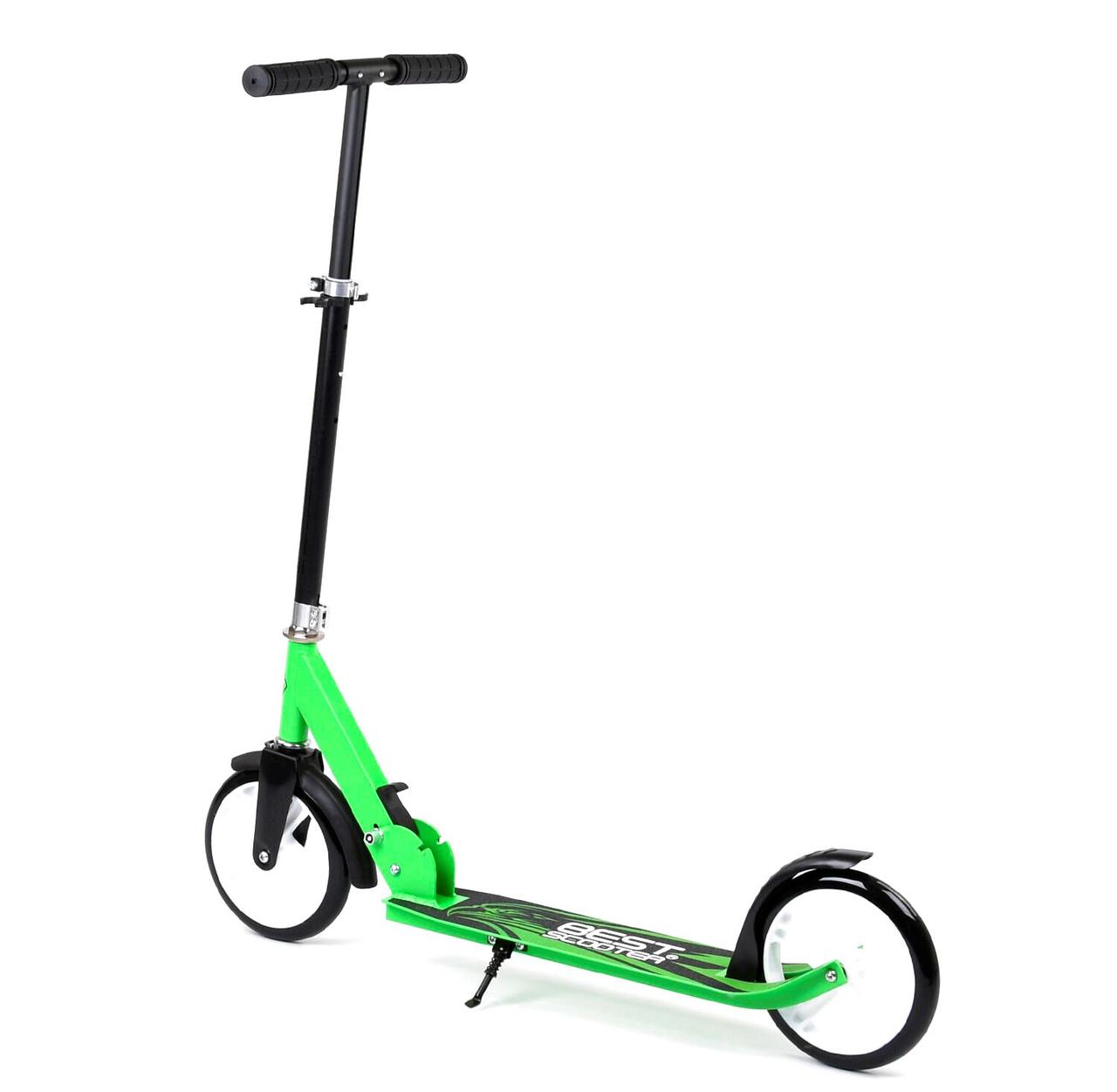 Best Scooter дитячий складаний двоколісний самокат зі складною підніжкою (зелений)
