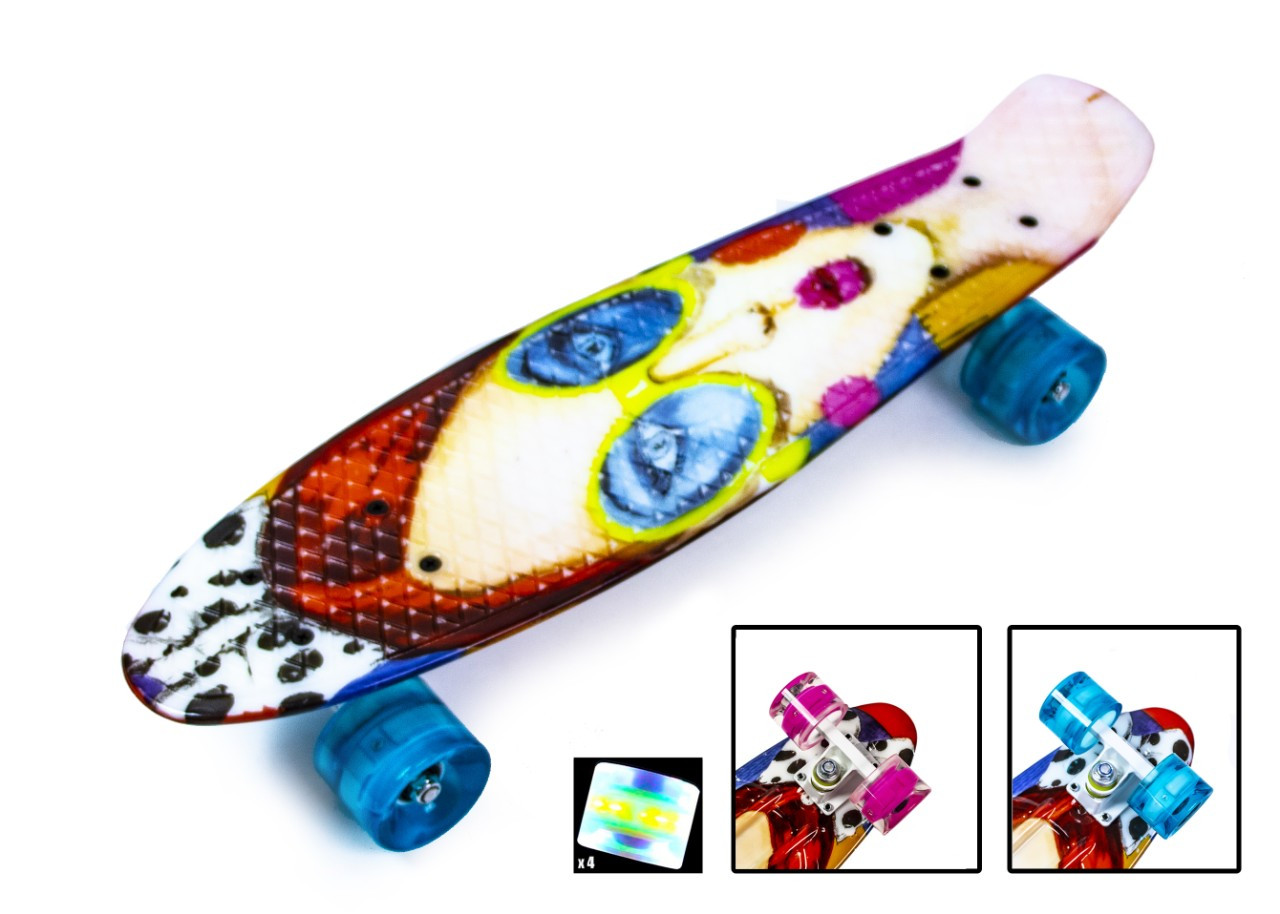 Міський Penny Board Cool Girl Світяться колеса 59 мм в стильному дизайні. Тихий трюковий