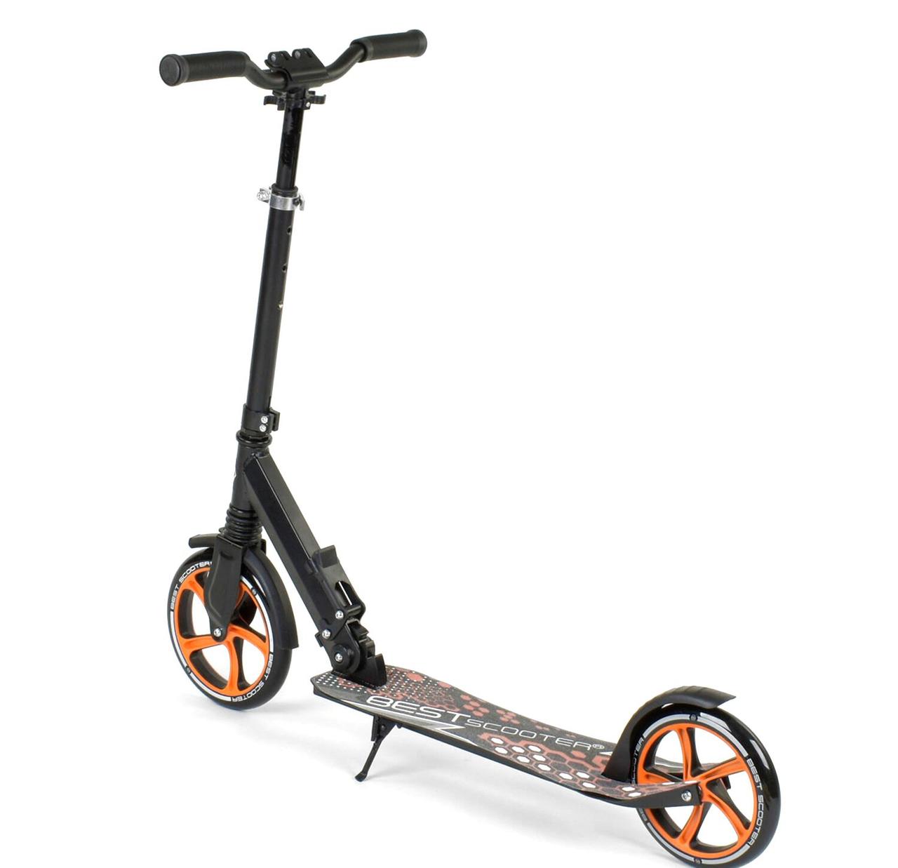 Best Scooter дитячий складаний двоколісний самокат з переднім амортизатором (помаранчевий)