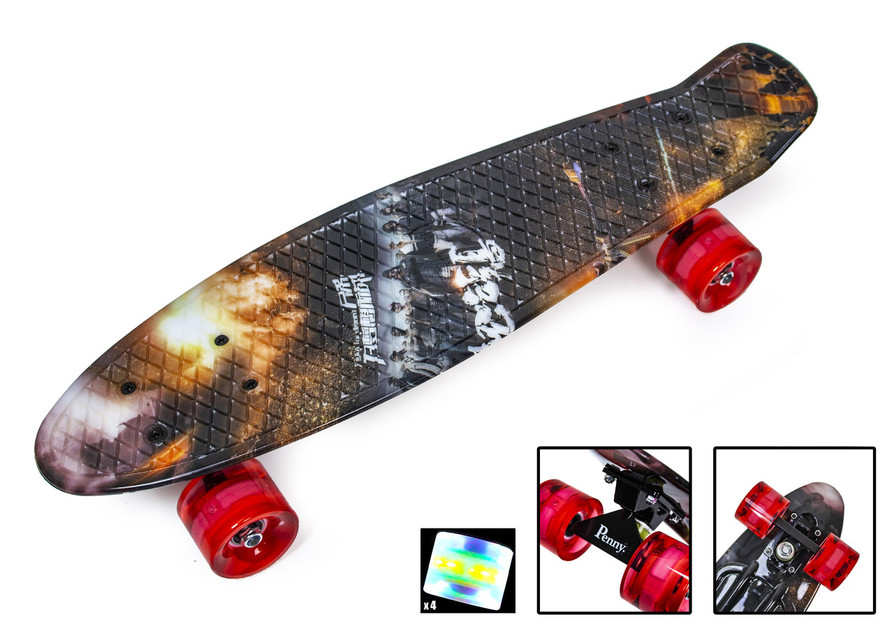 Безшумний, міський Penny Board Бітва с принтом Світні колеса, міцний легкий