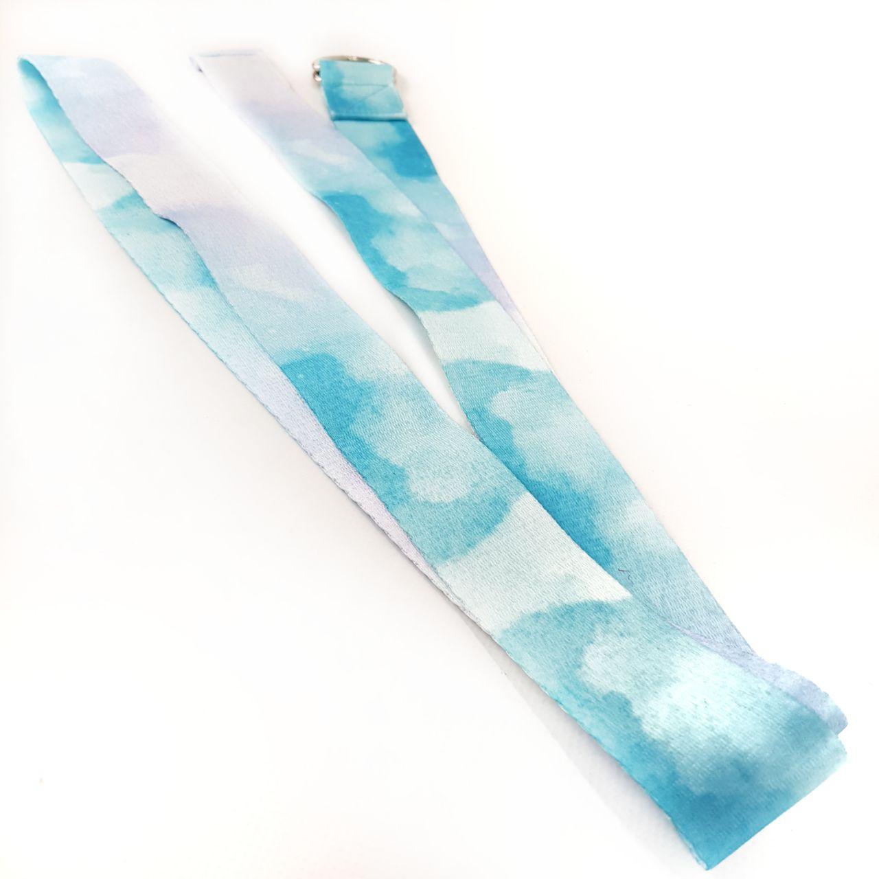 Стрічка для розтяжки ремінь для йоги 180см з принтом блакитне небо