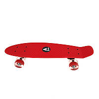 Скейт оригінал "Penny Board Червоний" з колесами LED, що світяться, з декою 22 х 6 см (Пенні лайт).
