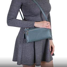 Шкіряна сумочка клатч темно-бірюзова чудової якості