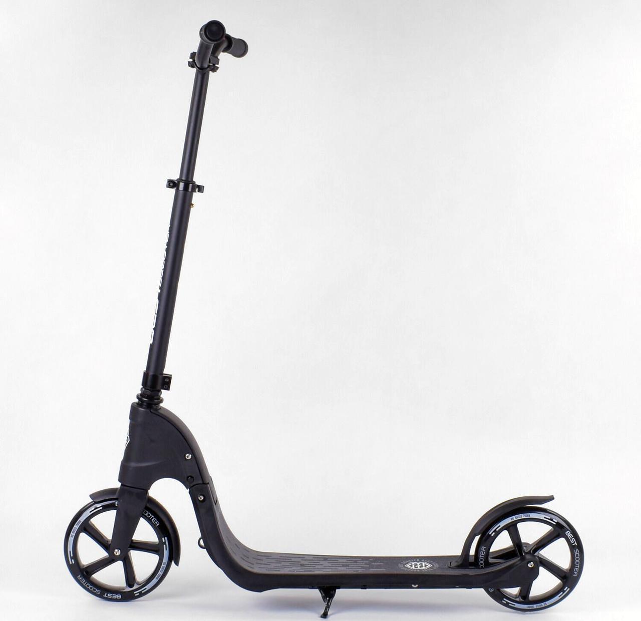 Best Scooter трюковий дитячий двоколісний самокат з кермом, що крутиться, і великими колесами Чорний 72378