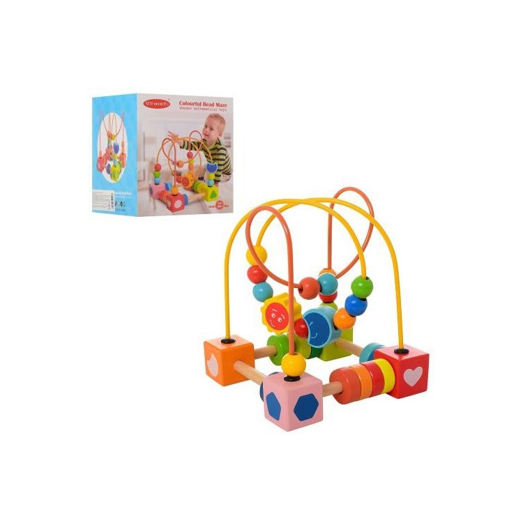 Дерев'яна іграшка Пальчиковий лабіринт з фігурами Fun Toys MD 1242/02543