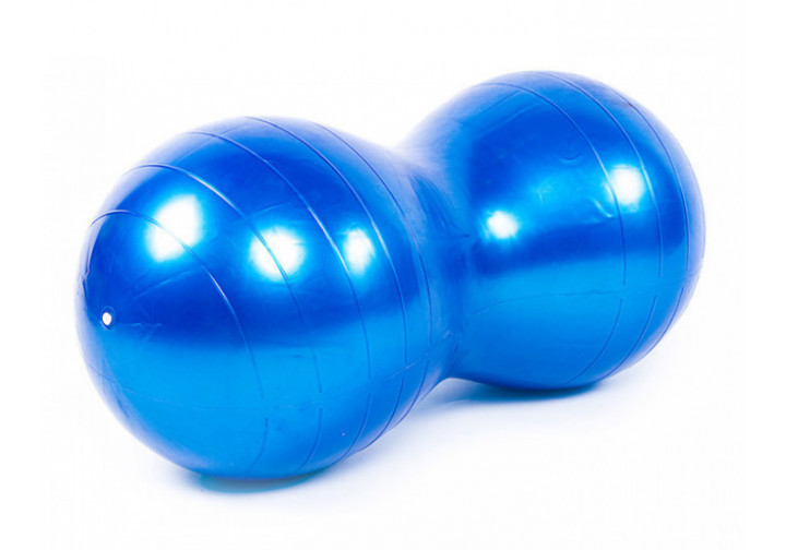 Фітбол горіх 45х90 см EasyFit Peanut синій — М'яч для фітнесу арахіс