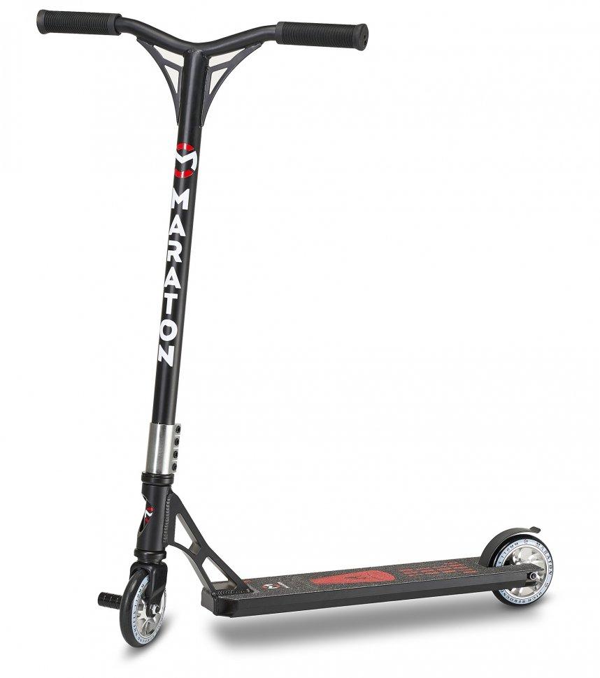 Трюковий двоколісний самокат Maraton G-Star колеса 110 мм з системою компресії HIC (червоний/чорний), фото 1