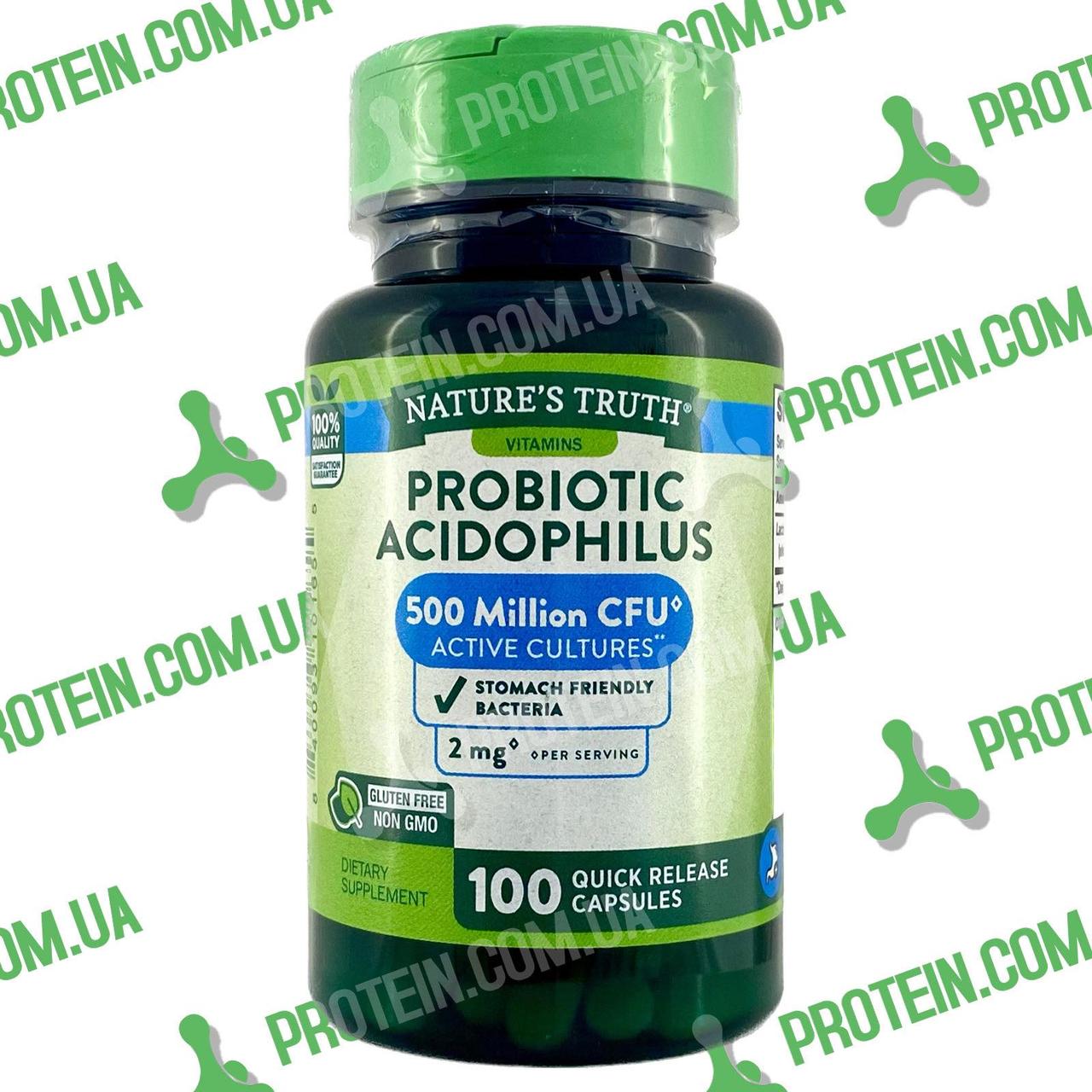 Пробіотики Nature's Truth Probiotic Acidophilus 500 million active culture, 100 капс
