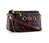 Жіноча сумочка з органайзером на плече Guess (865470) коричнева, фото 3