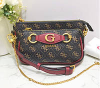Женская сумочка с органайзером на плечо Guess (865470) коричневая