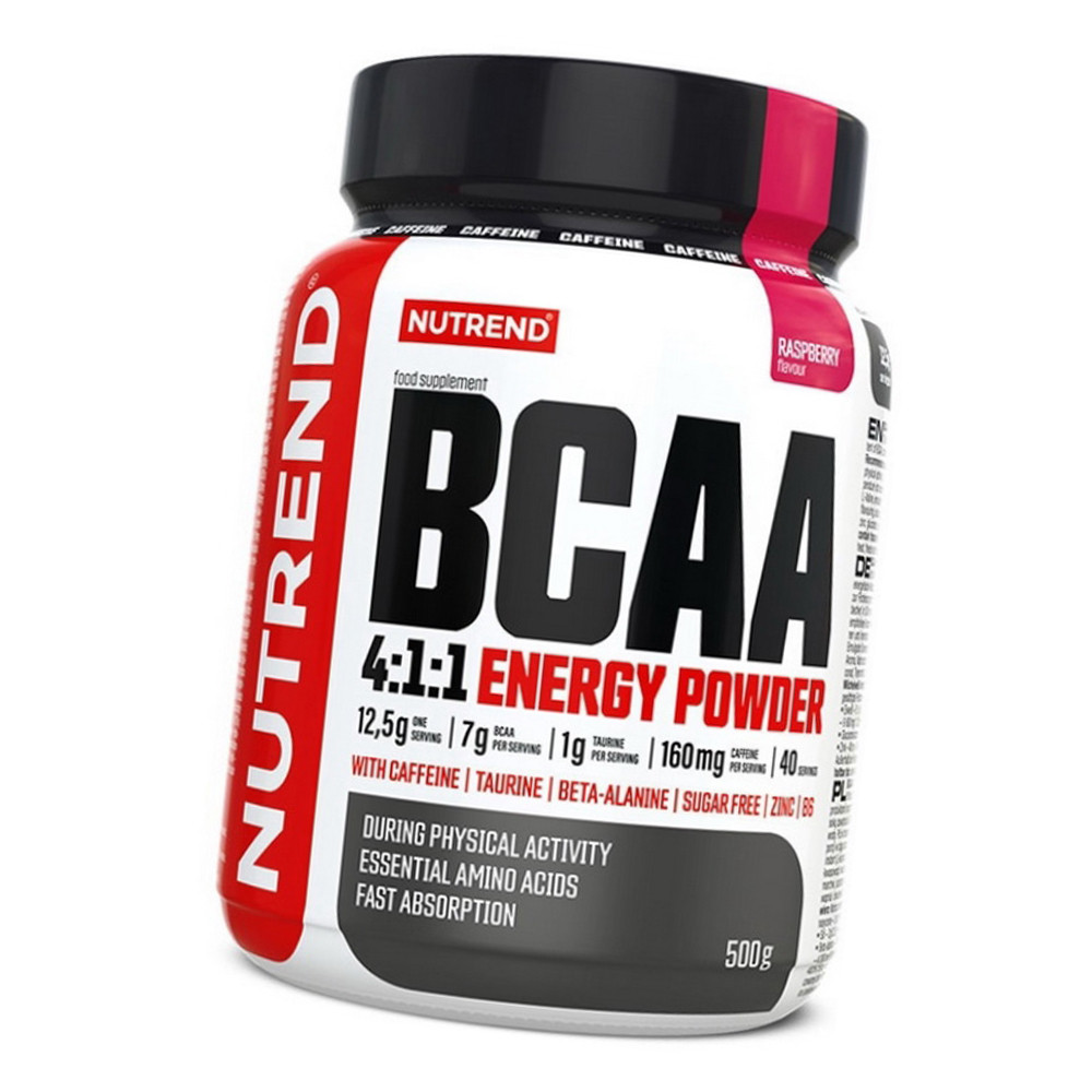 Амінокислота ВСАА з кофеїном Nutrend BCAA 4:1:1 Energy Powder 500г