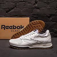 Мужские белые кроссовки Reebok Classic White, мужские кожаные летние кроссовки, мужские повседневные кроссовки