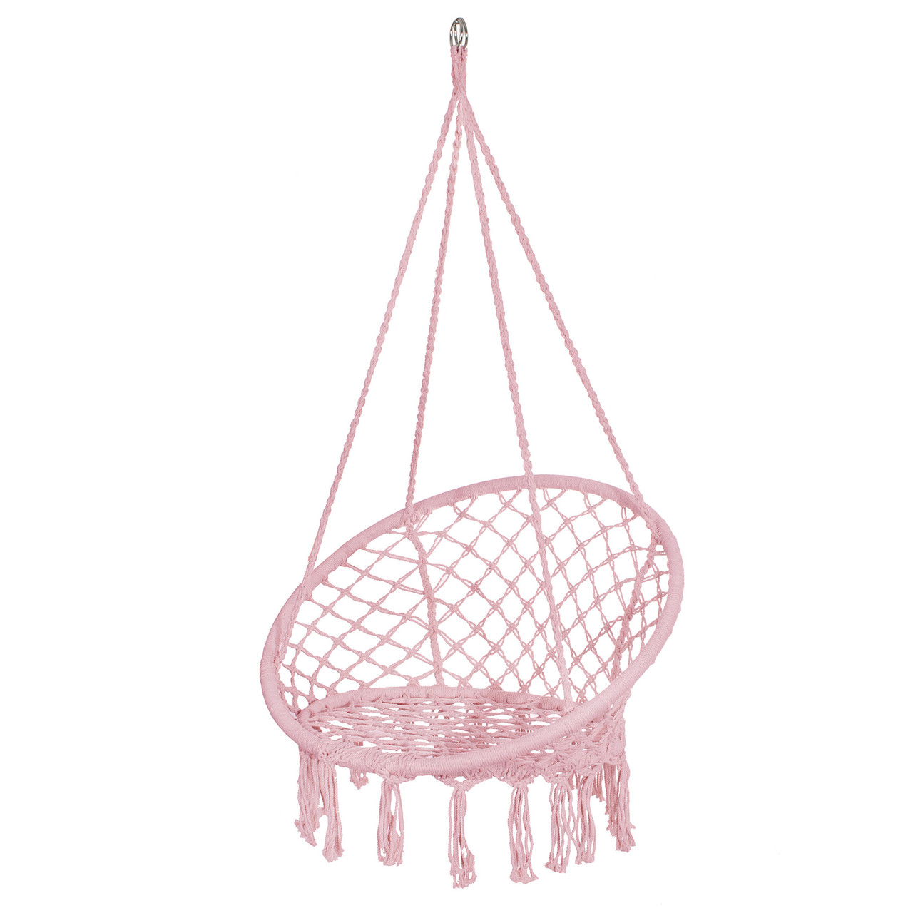Підвісне крісло-гойдалка (плетене) Springos SPR0042 Pink, фото 1