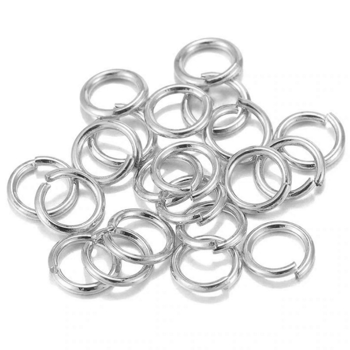 Колечка Одинарні 5 мм 20 грам, Колір Срібний, Фурнітура на Біжутерію, для Прикрас, Рукоділля, фото 1