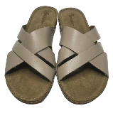 Жіночі шльопки з перепльотом із натуральної шкіри, літні босоніжки на низькому ходу, пляжні сланці на платформі, фото 3