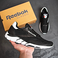 Мужские кожаные кроссовки Reebok, мужские повседневные кроссовки, мужские черные кроссовки Рибок