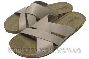 Жіночі шльопки Inblu з перепльотом із натуральної шкіри, літні босоніжки на низькому ходу, пляжні сланці на платформі зі шкіряною анатомічною устілкою, колір - бежевий, розмір - 38, 39 Жіночі шльопки Inblu з перепльотом із натуральної шкіри, літні босоніжки на низькому ходу, пляжні сланці на платформі зі шкіряною анатомічною устілкою, колір - бежевий, розмір - 38, 39