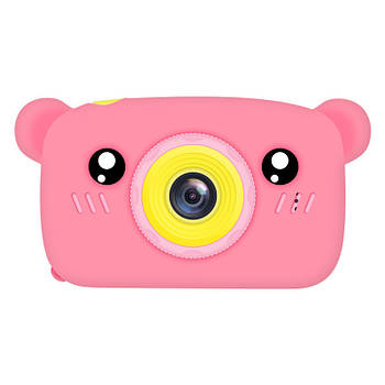 Фотоапарат дитячий ведмедик Gnizdo Teddy GM-24 фотокамери Pink (vi028-hbr)