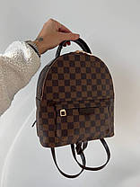 Жіночий рюкзак LV Backpack екошкіра рюкзак ЛВ коричневий з ремінцями крос-боді для дівчини Луї Віттон, фото 4