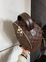 Жіночий рюкзак LV Backpack екошкіра рюкзак ЛВ коричневий з ремінцями крос-боді для дівчини Луї Віттон, фото 6