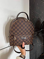 Жіночий рюкзак LV Backpack екошкіра рюкзак ЛВ коричневий з ремінцями крос-боді для дівчини Луї Віттон, фото 3