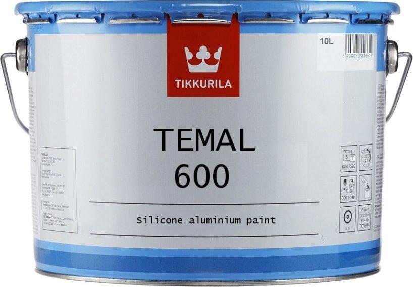 Tikkurila Temal 600 - термостійка силіконова фарба з алюмінієвим пігментуванням, 10 л