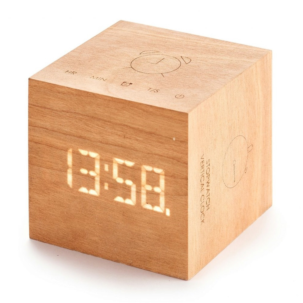 Годинник-будильник з акумулятором Gingko Cube Plus Clock Cherry (Великобританія)