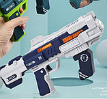 Мильні бульбашки автомат з мильними бульбашками зі світлом та звуком Бластер мильні бульбашки Розмір 30 см, фото 2