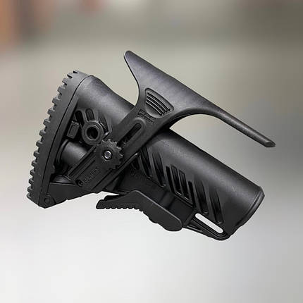Приклад (база) FAB Defense GLR-16 CP-B з регульованою щокою для AR15/M16. Колір — Чорний (MIL-SPEC, Com-SPEC), фото 1