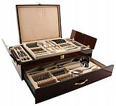 Набір столових приборів 72 предмети в подарунковій валізі VERSACE 72 EL LV-9723 на 12 персон ложки, виделки (вилки), ножі