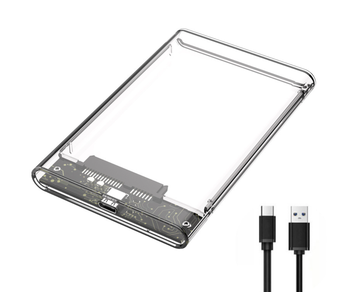 Зовнішня кишеня Shuole U25C USB 3.1 Type C для HDD 2.5" прозорий