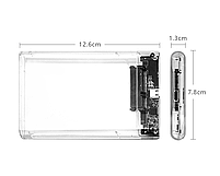 Зовнішня кишеня Shuole U25C USB 3.1 Type C для HDD 2.5" прозорий, фото 5
