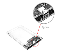 Зовнішня кишеня Shuole U25C USB 3.1 Type C для HDD 2.5" прозорий, фото 6