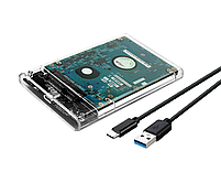 Зовнішня кишеня Shuole U25C USB 3.1 Type C для HDD 2.5" прозорий, фото 8