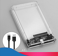 Зовнішня кишеня Shuole U25C USB 3.1 Type C для HDD 2.5" прозорий, фото 7