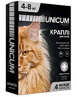 Капли от блох и клещей на холке для кошек Unicum premium 4-8 кг (имидаклоприд)