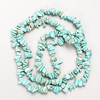 Бусини Говіт натуральний камінь під Бірюзу крихта на волосіні d-9х4мм+-L-80 см +- купити біжутерію дешево гуртом в інтернеті