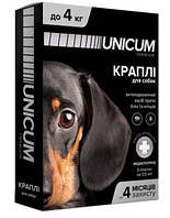 Капли от блох и клещей на холке для собак Unicum premium 0-4 кг (имидаклоприд)