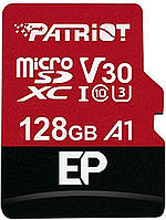 Карта памяти MicroSDXC (UHS-1 U3) Patriot EP Series 128Gb class 10 V30 (R-100MB/s, W-80MB/s) (adapter SD)