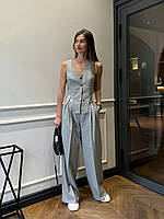 Женский стильный костюм жилетка и брюки палаццо Dld5476