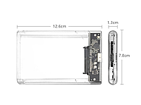 Зовнішня кишеня Shuole U25T USB 3.0 для HDD 2.5" прозора, фото 5