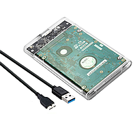 Зовнішня кишеня Shuole U25T USB 3.0 для HDD 2.5" прозора, фото 6
