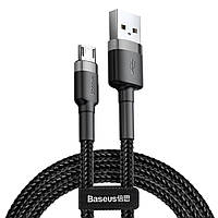 Кабель Baseus cafule Cable USB - Micro 2.4A 0.5M, цвет серо-черный