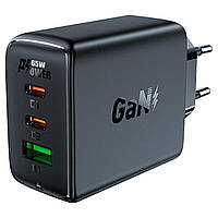 Сетевое зарядное устройство ACEFAST A41 PD65W GaN (2*USB-C+USB-A) charger, цвет черный
