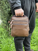 Чоловіча шкіряна сумка BON392323 коричневая, фото 2