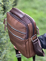 Чоловіча шкіряна сумка BON392323 коричневая, фото 4